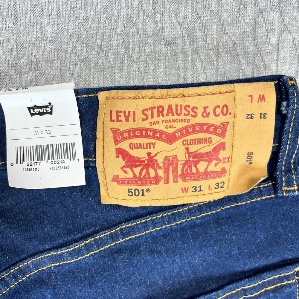 Levi's 501 New With Tags Mens (31x32) original button fly denim blue jeans pants